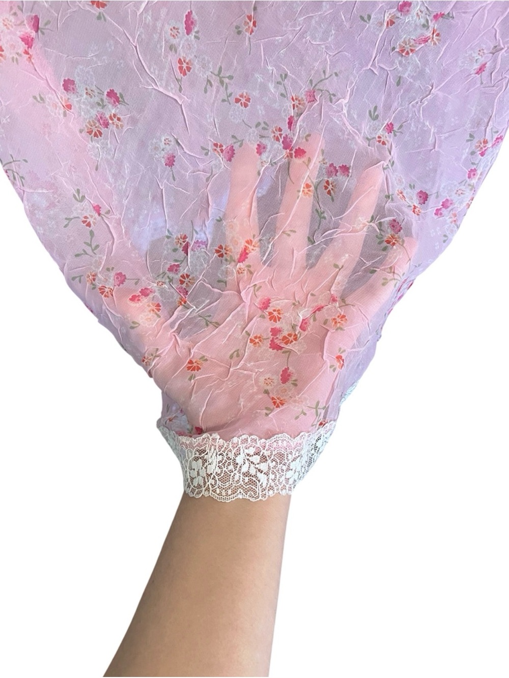 Vintage Rampage Pink Sheer Floral & Lace Coquette Fairy Maxi Dress - Picture 7 of 9